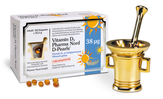 PharmaNord Vitamin D3 (D-Pearls) 38mcg120 Kapseln (22,2g)