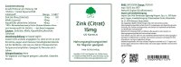 G&G Vitamins Zinc Citrate (Zink) 15mg 120 veg. Kapseln (16,8g) (vegan)