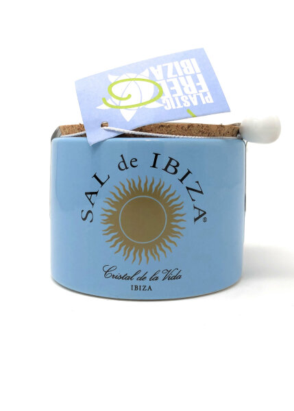 Sal de Ibiza Fleur de Sel Mar Blau mit Ajo Negro Bio Special Edition im Steintopf 140g