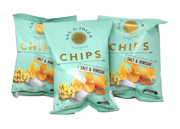 (3er Set) Sal de Ibiza Chips Salt & Vinegar 3x45g Beutel = 135g