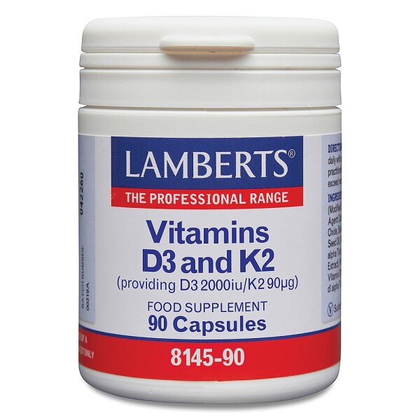 Lamberts Vitamin D3 and K2 (D3 2000iu & K2 90mcg) 90 veg. Kapseln
