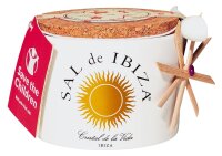 Sal de Ibiza Fleur de Sel Mar Blau mit Ajo Negro Bio Special Edition im Steintopf 140g