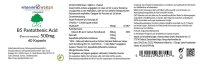 G&G Vitamins B5 Pantothenic Acid (Pantothensäure) 500mg 60 veg. Kapseln (49,8g)(vegan)