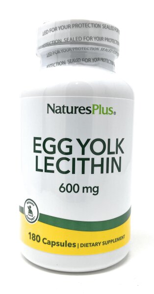 Natures Plus Egg Yolk Lecithin 600 (Soja-frei, aus Eigelb) 180 veg. Kapseln