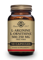 Solgar L-Arginine 500mg /L-Ornithine 250mg 50 veg....