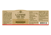 Solgar L-Lysine / L-Lysin 500mg (Free Form) 50 veg. Kapseln (vegan)