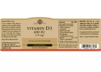Solgar Vitamin D3 400 IU (10mcg) 100 Softgels