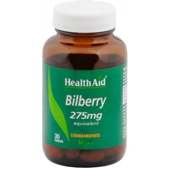 HealthAid Bilberry (Heidelbeere) 275mg equivalentstandardised 30 Tabletten (vegan)