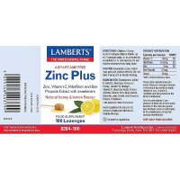 Lamberts Zinc Plus [Zink, Vitamin C, Propolis] 100 Lutsch-Pastillen