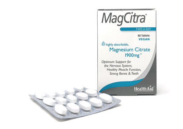 HealthAid MagCitra (1900 Magnesiumcitrat) 60 Tabletten (vegan)