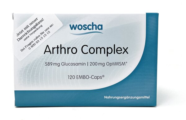 woscha Arthro Complex (598mg Glucosamin, 200mg OptiMSM) 120 Embo-Caps (116g)