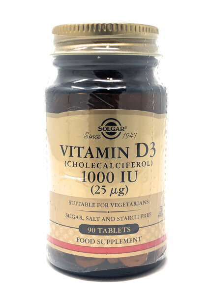 Solgar Vitamin D3 1000 IU (25mcg) 90 Tabletten