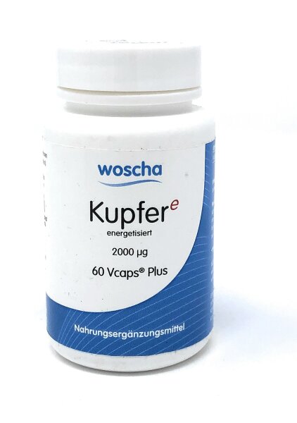 woscha Kupfer E (energetisiert) 2000mcg 60 Vcaps Plus (12g)