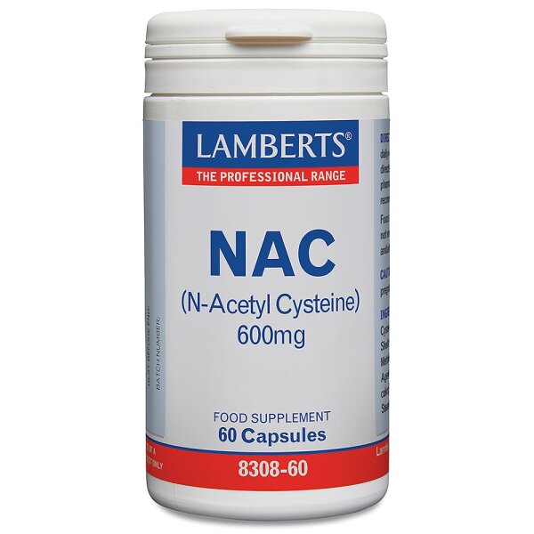 Lamberts NAC (N-Acetyl-Cysteine 600mg zur Erhöhung von Glutathion im Körper) 60 Kapseln