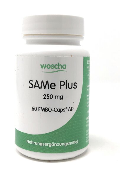 woscha SAMe Plus 250mg (S-Adenosylmethionine) 60 Embo-Caps AP (35g)(vegan)